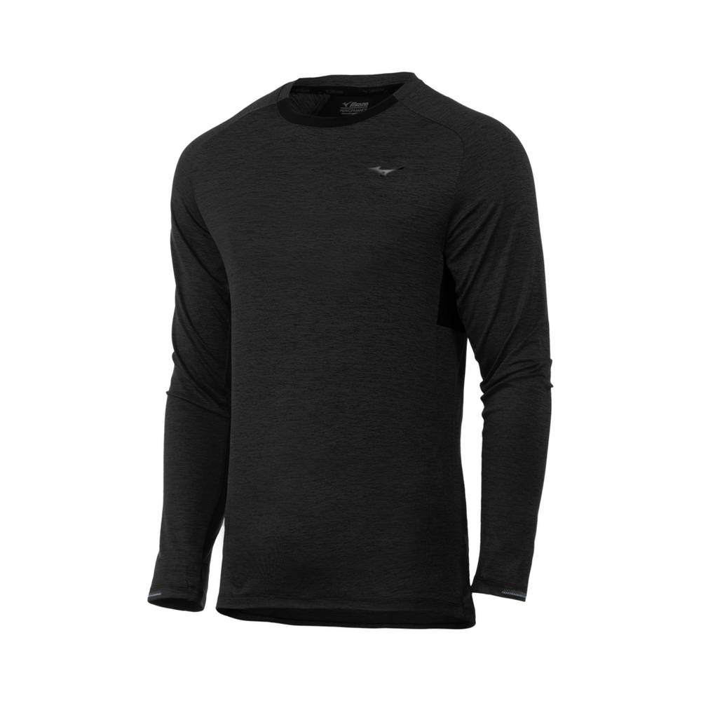 Mizuno Men's Alpha Long Sleeve Tops Black (421930-SLN)